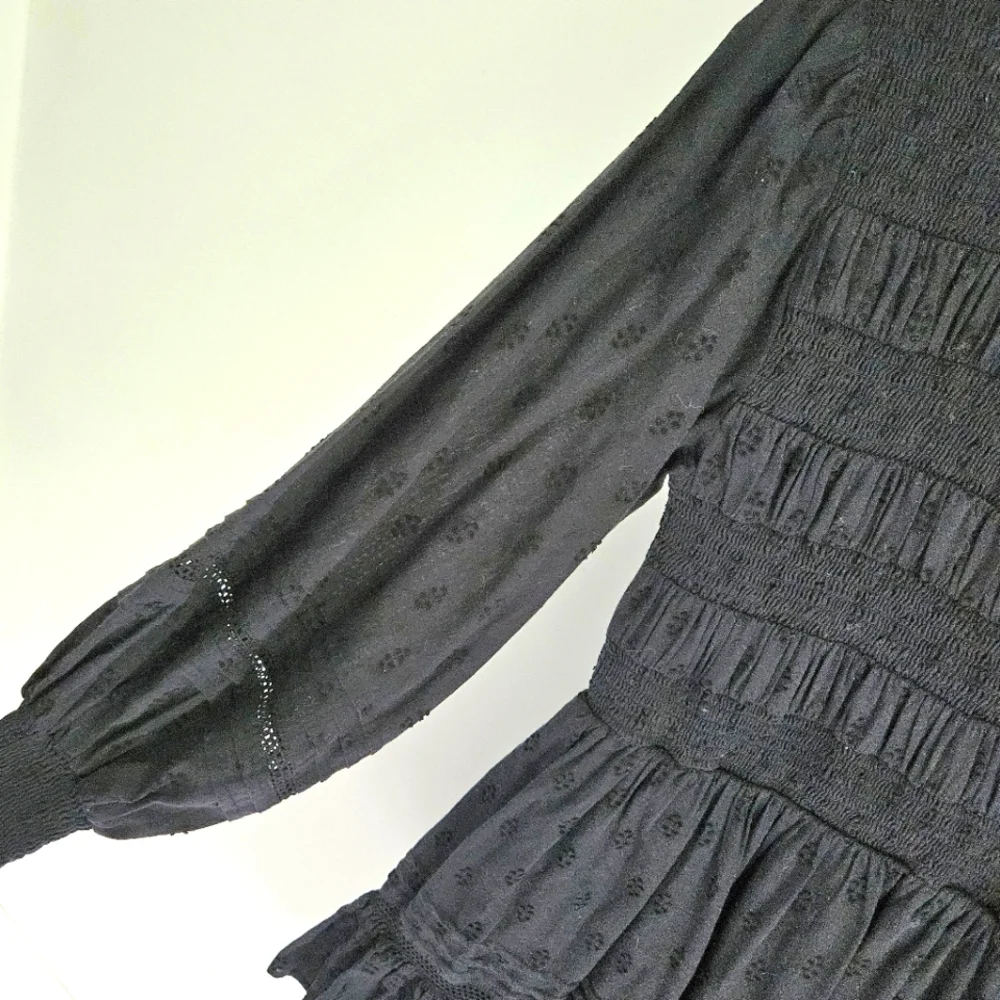 Cleobella Dress Smocked Eyelet black fit and flare Mini